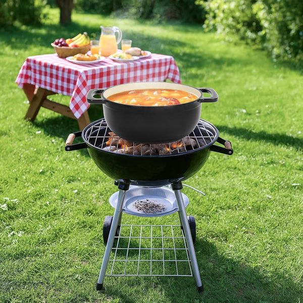Dutch Oven Pot with Lid, 5 Quart Enameled Cast Iron Dutch Oven, Dual Handles, Kitchen Pots Oven Safe up to 500°F, Stovetop Compatible, Marinate, Cook, Bread Baking, Refrigerate & Serve, Black4