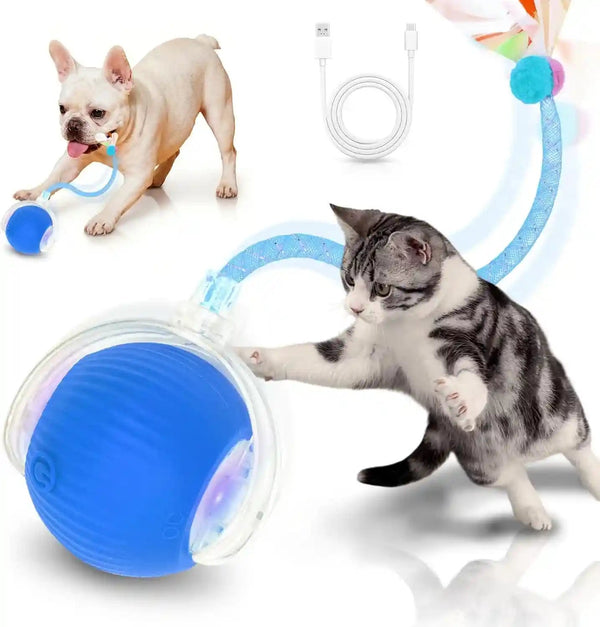 Cat Toys for Indoor Cats Smart Automatic Bal Moving Chase Dogs Toy, Red | Ball Rolling for Bored Kitten Pet, Upgraded Speedy Moving Chase Dogs Toy11