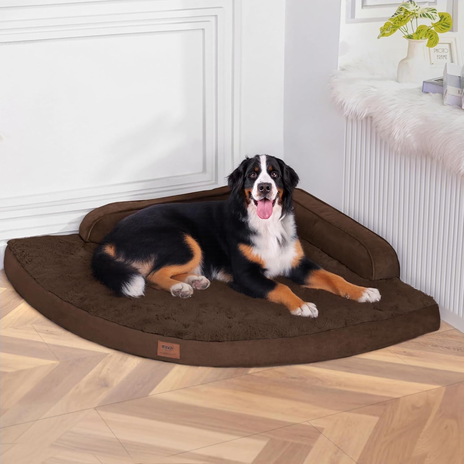 mekiy-orthopedic-waterproof-dog-bed-with-sides-for-extra-large-sizes-dogs-egg-crate-foam-waterproof-liner-anti-slip-bottom-space-saving-perfect-for-corners-and-sofa-edges-40-x-40-inch