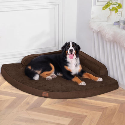 MEKIY Orthopedic Waterproof Dog Bed with Sides for Extra Large Sizes Dogs | Egg Crate Foam, Waterproof Liner, Anti-Slip Bottom, Space-Saving, Perfect for Corners and Sofa Edges, 40 X 40 Inch25