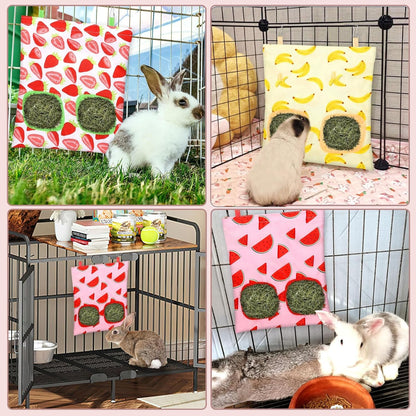 UPINS 3Pack Guinea Pig Hay Feeder Bag,Bunny Rabbit Cage Bag Hanging Holder | Guinea Pig Cage Feeder,For Bunny Rabbits,Chinchillas,Hamsters,Small Pets,And Animals7