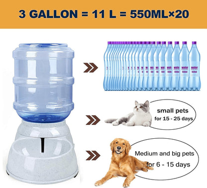 Automatic Dog Water Dispenser, 3 Gallon| 11L Gravity Automatic Pet Water Dispenser Station, Pet Waterer for Dogs and Cats, Large Capacity Water Feeder3