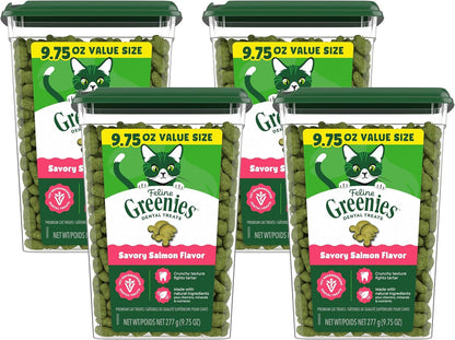 Greenies Feline Natural Crunchy Dental Cat Treats, Salmon Flavor, 21 Oz | #1 Vet-Recommended, Clinically-Proven Oral Care, 36% Less Tartar in 28 Days, Cleans to Gumline, Natural Ingredients15