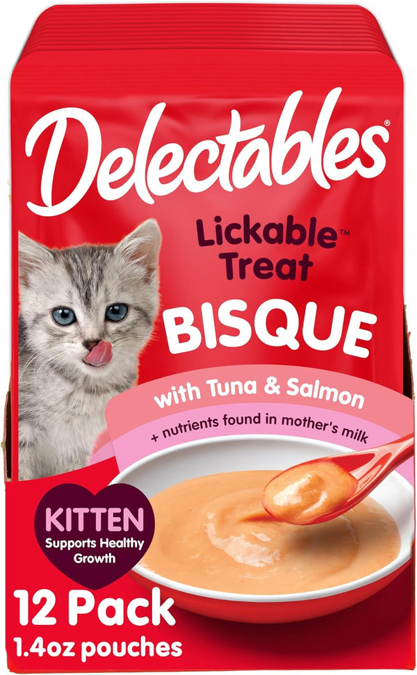 Delectables Bisque Kitten Lickable Wet Cat Treats - Tuna & Chicken (Pack of 12) ( Packaging May Vary )11