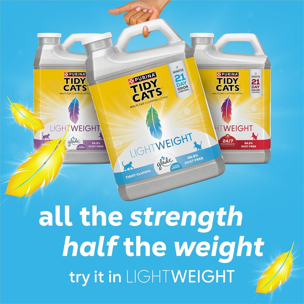 Purina Tidy Cats Lightweight Cat Litter, Clumping Multi Cat, Glade Clear Springs Odor Control, Low Dust, 38 Lb. Box8