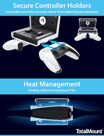 for All PS5 Models – Premium – Cooling – Level – Stops Vibration | Designed in USA – Wall Mount Compatible with All PS5 Models Including Slim, Pro, and Original – Dampers Minimize Fan Rattling5