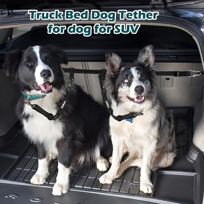 Petbonus Truck Bed Dog Leash, Functional Safety Dog Truck Bed Tether | for 1 Dog, Truck Bed Tie down System, Adjustable, Pick-Up Bed Restraint Lead, Ratchet Tightening Car Harness Belt, Black5