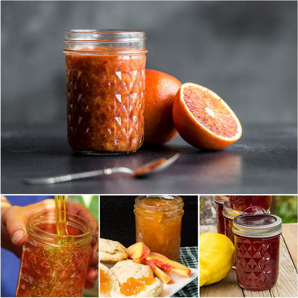 Mason Jars 8 Oz, 24 Pack Small Canning Jars 8Oz Half Pint Glass Jars | Small Mason Jars with Regular Lids and Bands, Ideal for Jelly Jam Honey Wedding Favors Shower Favors Food4