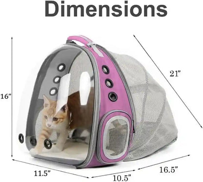Expandable Pink Cat Backpack Carrier, Fit up to 12 Lbs, Space Capsule Clear Bubble Window Pet Carrier Backpack for Kitten Bunny Rabbit and Small Puppy2