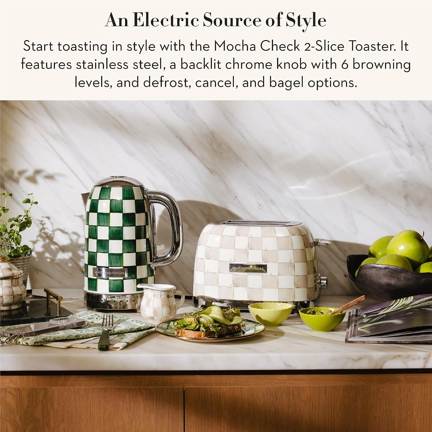 mackenzie-childs-2-slice-toaster-decorative-toaster-for-kitchen-brown-and-white-mocha-check