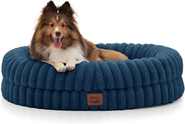 Chixnuggle Orthopedic Dog Bed, Washable Cover, Faux Fur Bolster Pet Couch | Waterproof,Egg Crate Foam,Non-Slip Bottom,For Small Medium Dogs,Dark Grey,30*24*7,Dog Sofa,Puppy Bed34