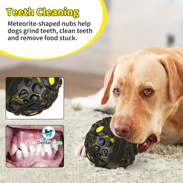 Dog Ball for Aggressive Chewers - Interactive Dog Toy Giggle Balls Fun Squeaky Sound to Keep Them Busy, Durable for Small Medium Large Breeds, Rubber Chew Toys, as Seen on TV, Yellow5