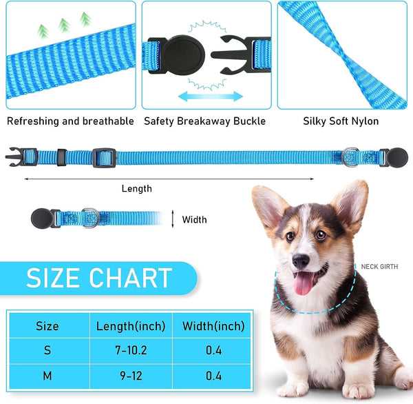 GAMUDA Puppy ID Collars - Super Soft Nylon Whelping Set - Adjustable Breakaway Litter for Pups - Assorted Colors Plain & Identification with 2 Record Keeping Charts - Set of 12 (S)2