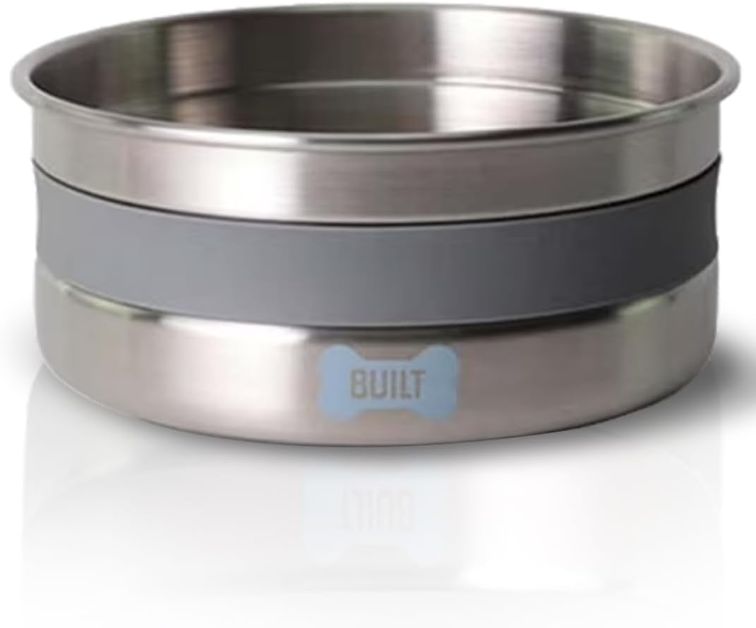 built-38-oz-dog-bowl-non-skid-pad-soft-grip-ring-double-wall-stainless-steel-bpa-free-non-porous-rust-resistant-pet-food-water-bowl-for-dogs-cats-heavy-duty-grey