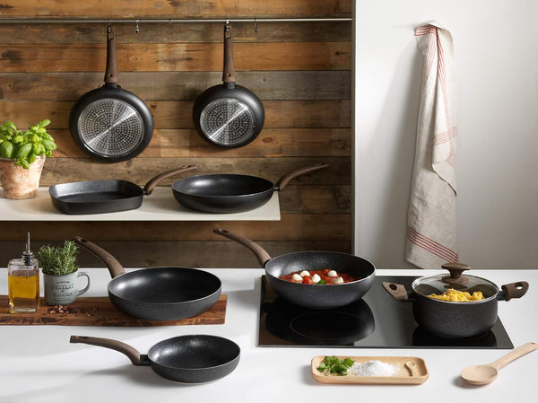 Mopita Flat Bottom Aluminum Non Stick Stir Fry/Wok Pan, 28 Cm / 11 Inch2