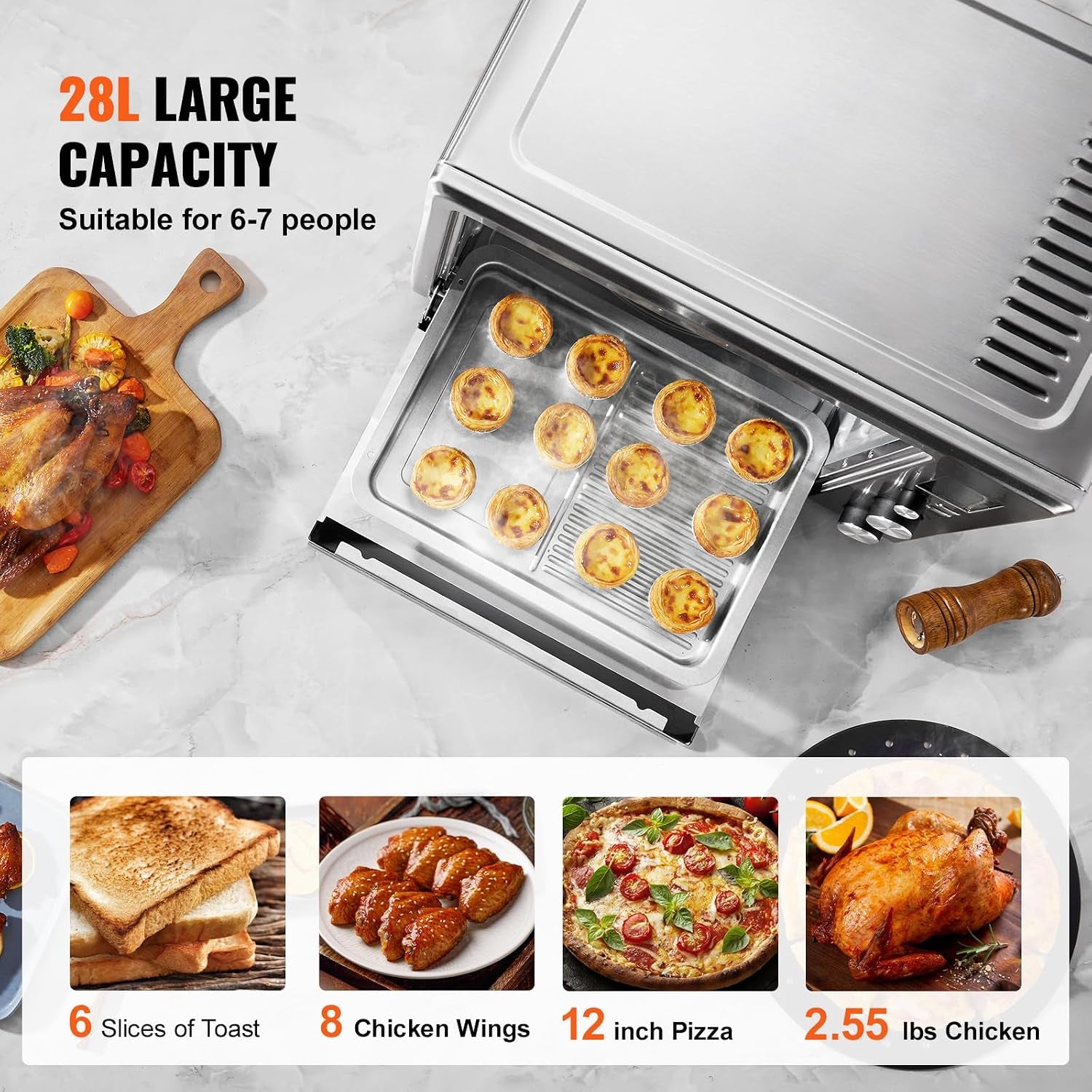 air-fryer-toaster-oven-28l-29-6qt-large-capacity-13-in-1-functional-convection-oven-1800w-2-tier-toaster-ovens-countertop-combo-with-wire-racks-pizza-pan-gloves-home-and-commercial-use