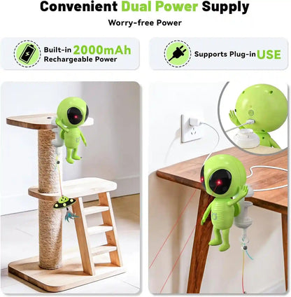 ORSDA Laser Cat Toys for Indoor Cats, 2 in 1 Interactive Automatic Dual Laser & Catnip UFO Dangler for Kitten Toys, Truly Random Trajectory Radar Motion-Activated, Rechargeable 4 Modes, Clamp Design8
