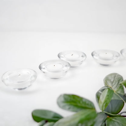 WGV Sturdy Tea Light Votive Candle Holder 3" W, Clear Heavy Thick Chubby Plate Bowl Glass, Small Accent Decor, 1 Pc4