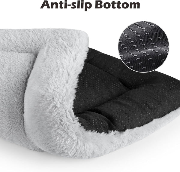 Dog Bed Mat Soft Crate Pad Washable Non-Slip Mattress for Large Medium Small Dogs and Cats Kennel Pad (23'' X 18'', Grey)4