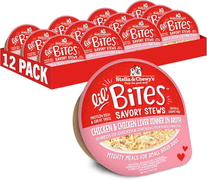 Stella & Chewy'S Lil Bites Savory Stews for Small Breeds Chicken Dinner in Broth, 2.7 Oz. Cups (Pack of 12)9