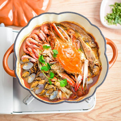 4Qt Pumpkin Cast Iron Dutch Oven,Pumpkin Cocotte with Lid, Punpkin Shaped Enamel Pot,Multi-Functional Cooking Pot,Soup Pot Stew Pot, Serves 3-5,Thanksgiving Decor (2Qt, Orange)2
