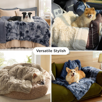 Bedsure Waterproof Dog Blanket for Small Dogs Cats Fluffy Faux Fur, 30X40 | Plush Fuzzy Reversible Pet Blankets for Couch and Dog Bed, Soft Calming Throw Cat Puppy Blanket Washable, Dog Gift, Brown2