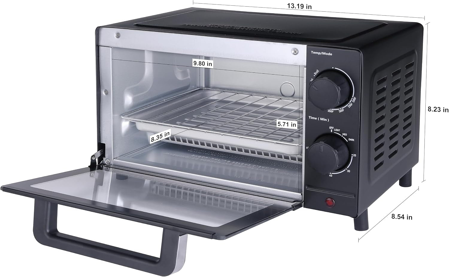 4-slice-toaster-oven-with-3-setting-baking-rack-and-pan-black-new