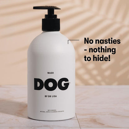 DOG by Dr. Lisa - Wash - Natural Dog Gentle Cleanser - for Baths, Showers - Plant-Based Essential Oils - Vegan - 16.9Oz5