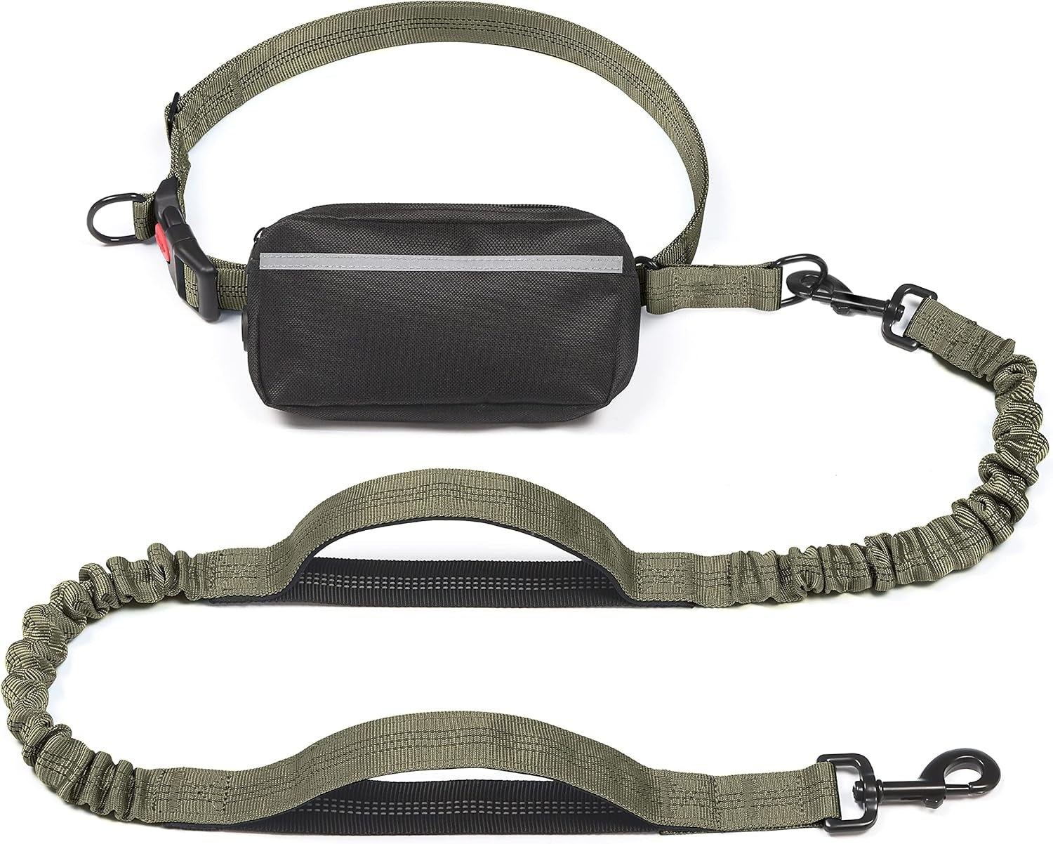 iyoshop-hands-free-dog-leash-with-zipper-pouch-dual-padded-handles-and-durable-bungee-for-walking-jogging-and-running-your-dog-large-25-120-lbs-black