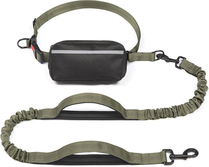 Iyoshop Hands Free Dog Leash with Zipper Pouch, Dual Padded Handles and Durable Bungee for Walking, Jogging and Running Your Dog (Large, 25-120 Lbs, Black)14