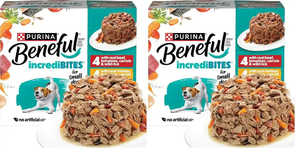 Beneful Purina Small Breed Wet Dog Food Variety Pack, Incredibites with Real Beef, Chicken and Salmon - (Pack of 30) 3 Oz. Cans15
