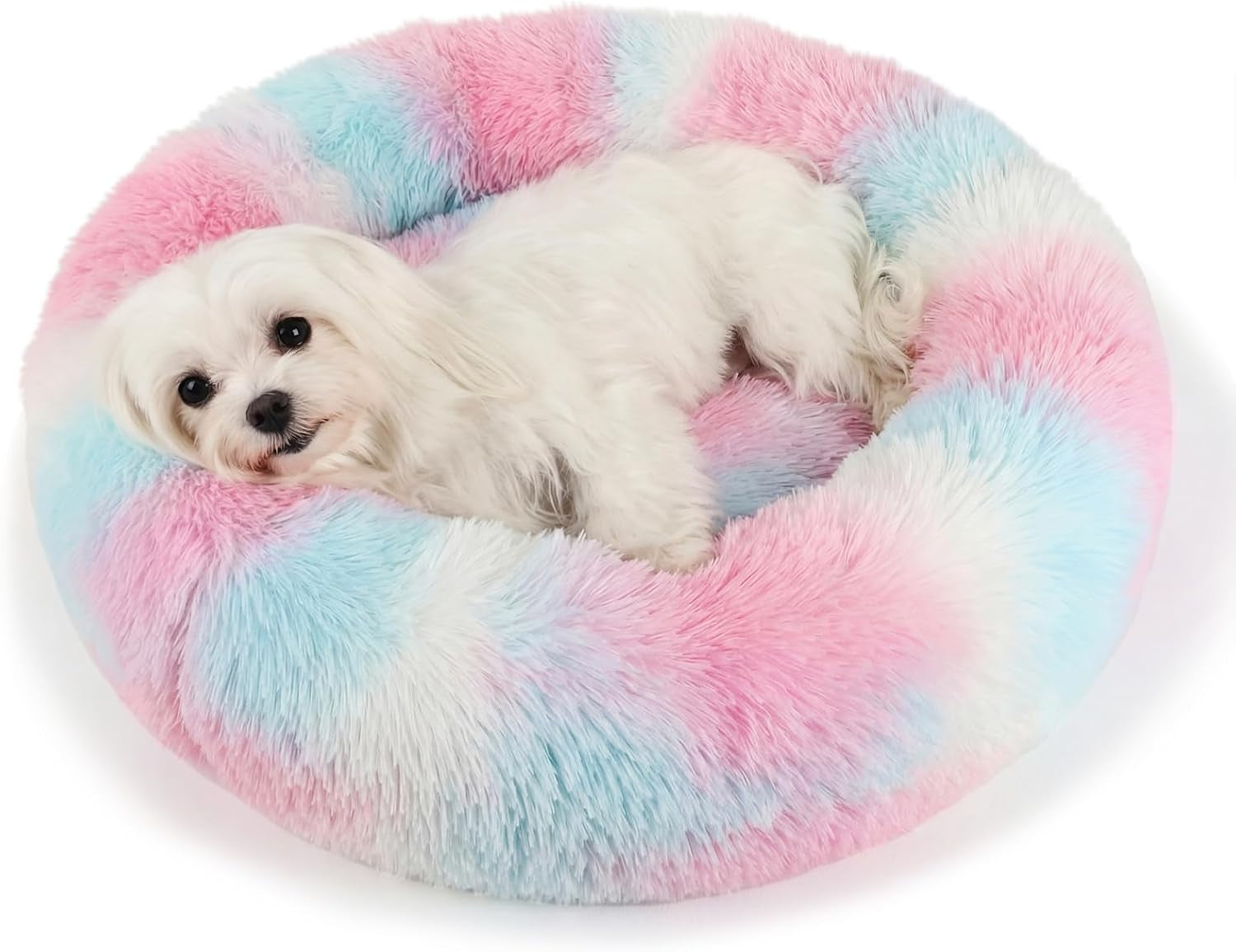small-calming-dogs-bed-for-small-dogs-anti-anxiety-machine-washable-fluffy-luxury-anti-slip-waterproof-mute-base-warming-cozy-soft-pet-puppy-round-bed
