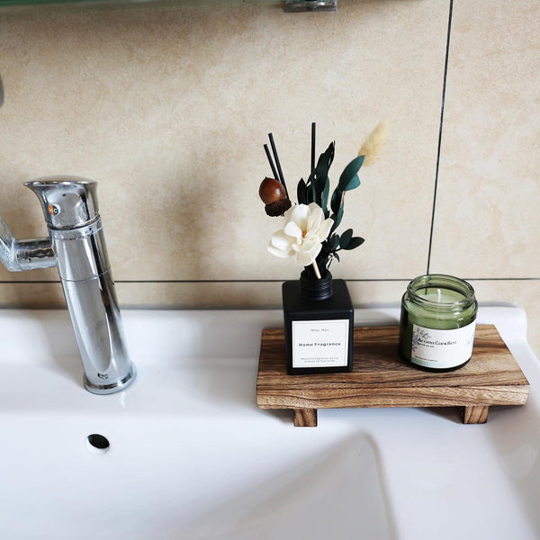 Wood Riser for Decor, 8.66X3.54In Wood Pedestal Stand, Small Wooden Riser for Bathroom for Kitchen Counter6