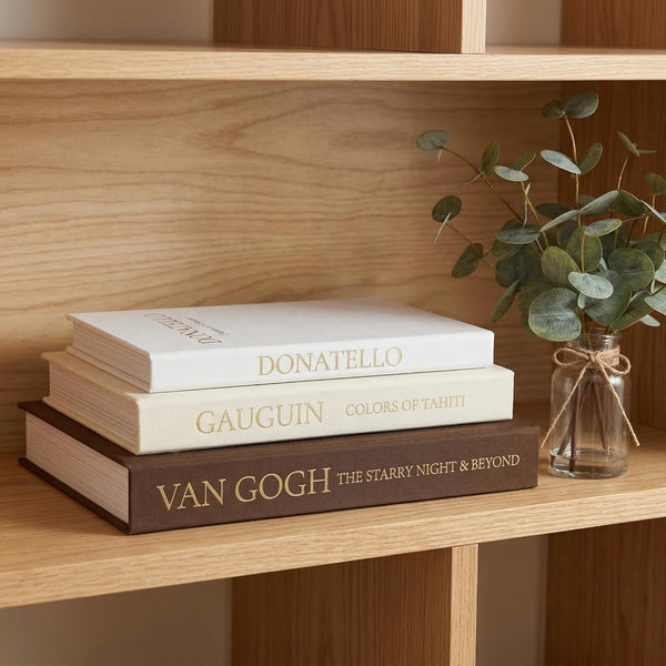 Vintage Faux Book Box Set of 3 Brown Linen Decorative Books for Shelves, Fake Books for Decoration with Secret Compartment, Rustic Farmhouse Coffee Table Decor (Brown-Beige-White)7