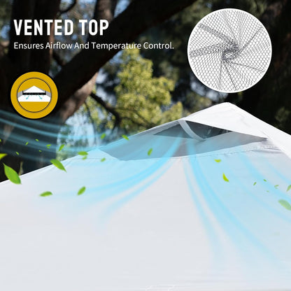 CROWN SHADES 10X10 Pop up Canopy Tent with One Push Setup, Gird White | Patented Centerlok, Easy Outdoor Sun Shade for Events, Parties, Camping - Gazebo with Sto-N-Go Cover Bag, Silver-Coated Top4