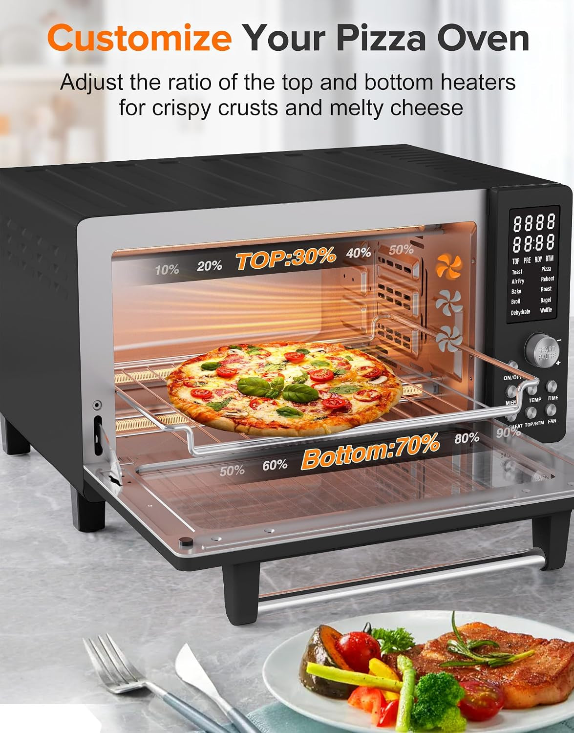 bravo-pro-smart-air-fryer-toaster-oven-countertop-combo-10-in-1-cooking-functions-1800w-50-450-f-21-qt-pfas-free-upgraded-super-convection-black