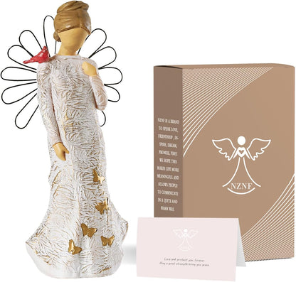 Sympathy Angel Figurines for Loss of Loved Ones Angel Statues | Home Decor Serenity Prayer Gifts for Women Resin Sculpted Hand-Painted Figure Bereavement Gift Praying Hands Statue4