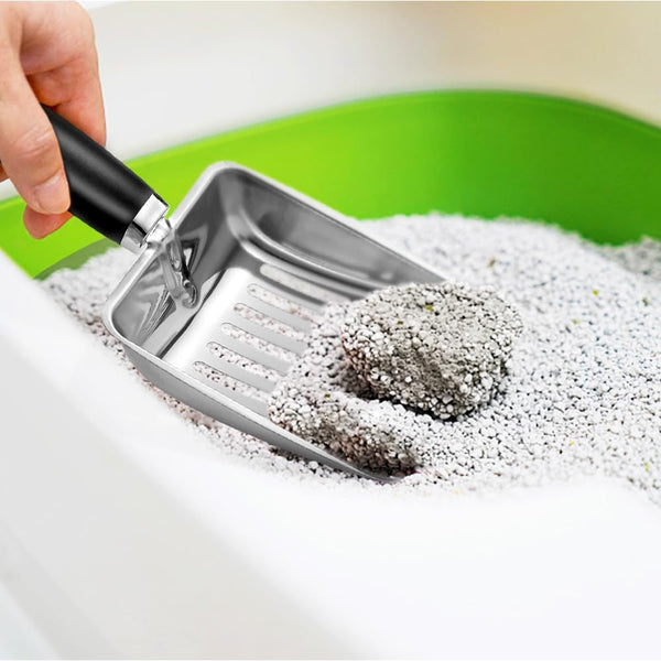 Cat Litter Scoop - Stainless Steel Metal Cat Litter Scoop-Kitty Metal Scooper-Sturdy Mesh Scooper - Mesh Shovel-Easy to Clean - Suitable for Cat Litter Box - Light Black7