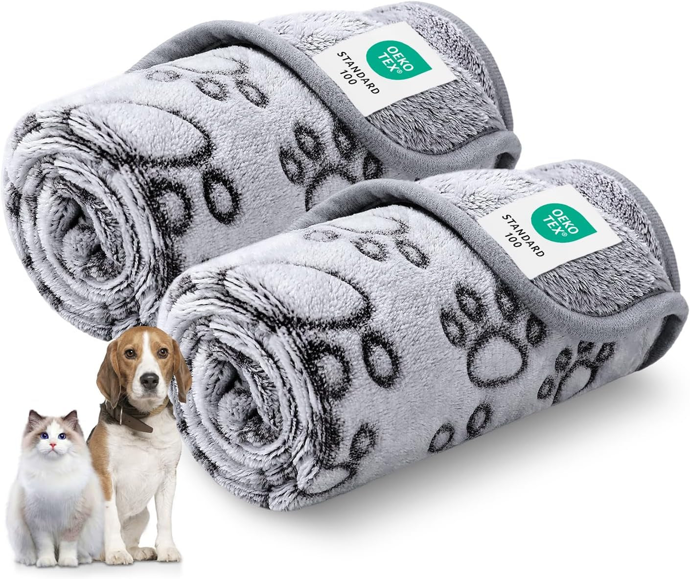 luciphia-fluffy-paw-print-dog-blanket-large-medium-small-soft-fleece-throw-300gsm-cozy-blanket-for-crate-couch-car-bed-a-puppy-cat-essential-and-dog-gift-for-pet-parents-grey-30x20