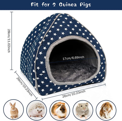 BWOGUE Guinea Pig Bed Hideout, Washable Hamster Cave for Small Animals | Removable Cushion for Cleaning, Warm Fleece Nest, Washable Bed, 10.23 X 10.23 X 11 In, Dwarf Rabbits Hedgehogs2