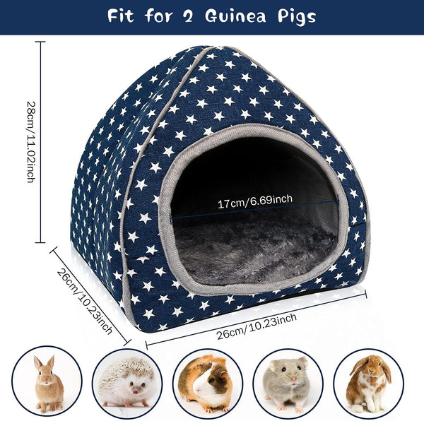BWOGUE Guinea Pig Bed Hideout, Washable Hamster Cave for Small Animals | Removable Cushion for Cleaning, Warm Fleece Nest, Washable Bed, 10.23 X 10.23 X 11 In, Dwarf Rabbits Hedgehogs2