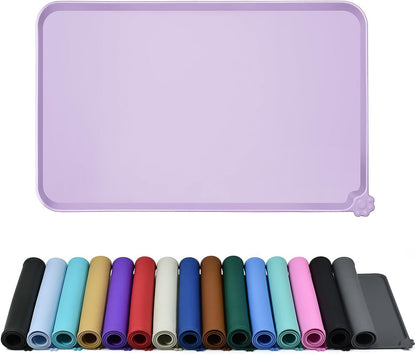 Reopet Silicone Pet Feeding Mat - Waterproof & Non-Slip Dog Cat Placemat | High Raised Edges Prevent Food & Water Spills to Protect Floors, Easy to Clean, Fit for Dog Cat Bowls22