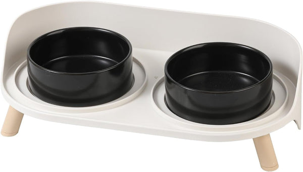 Elevated Ceramic Dog Bowl Set - Double Dog Feeding Bowls with Stand Splash Proof - Raised Dishes for Food and Water - Ideal for Small to Medium Dogs - 2 X 720 Ml - 11.3 Oz - White7