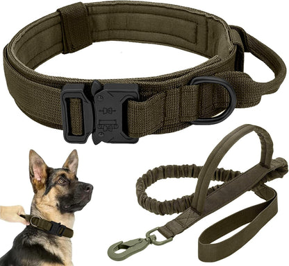 Tactical Dog Collar Leash Set,Dog Collar with Controll Handle for Large Dog10