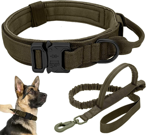 Tactical Dog Collar Leash Set,Dog Collar with Controll Handle for Large Dog10