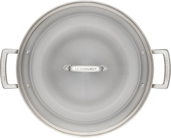 Le Creuset Stainless Steel Classic 3-Ply Wok with Glass Lid, 4.5Qt2