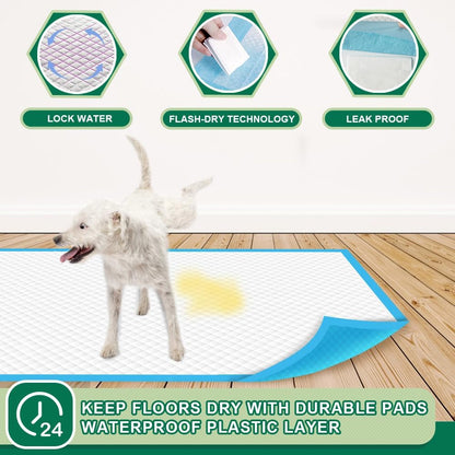 IMMCUTE Puppy Pads 22"X23" 100 Count | 6-Layer Leak-Proof & Super Absorbent Dog Training Pads | Disposable Potty Pads for Puppies, Dogs, Cats & Rabbits | Blue & White4