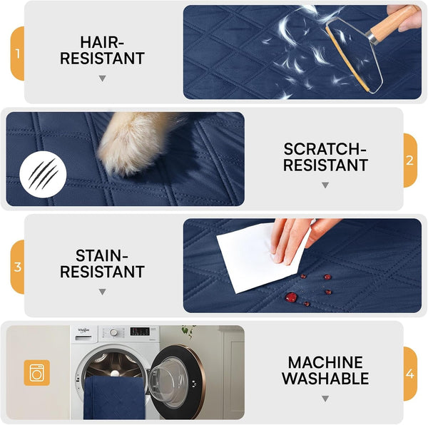 Luciphia 100% Waterproof Couch Cover Blanket for Dogs Anti-Slip Pet Couch Protector Sofa Mat Puppy Cat Blanket with Non-Slip Bottom, Navy Blue, 30X70 Inch4