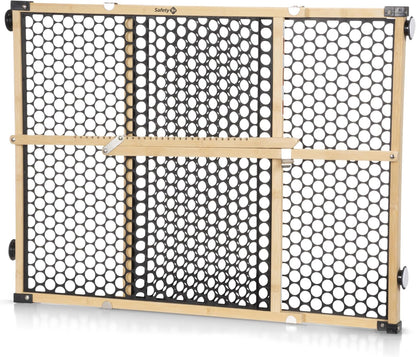 Safety 1St Bamboo Baby Gate for Doorways, No Drill Easy Install, Dog Gates, Fits 28"-42", 24" High, Bamboo and Black1