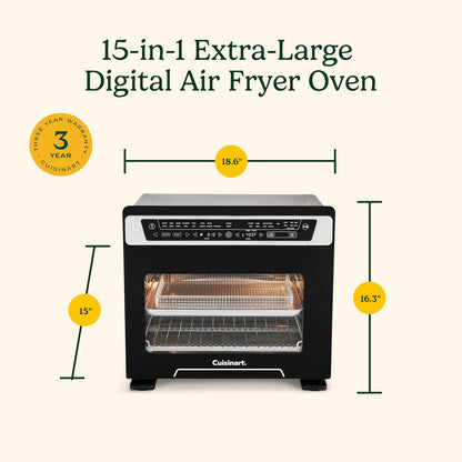 15-In-1 Extra-Large Digital Air Fryer Oven with 9"X13" 2-In-1 Pan, Air Fry 4 Lbs of Wings, Cook a 13 Lb Turkey or 5+ Lb Chicken, Toast 9 Slices of Bread, and Bake a 13" Pizza, TOA-11210